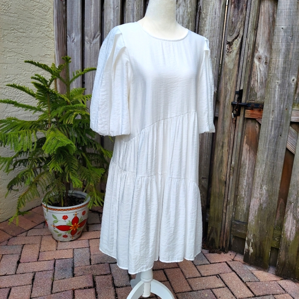 Anthropology Moon River White Dress - Picture 2 of 9